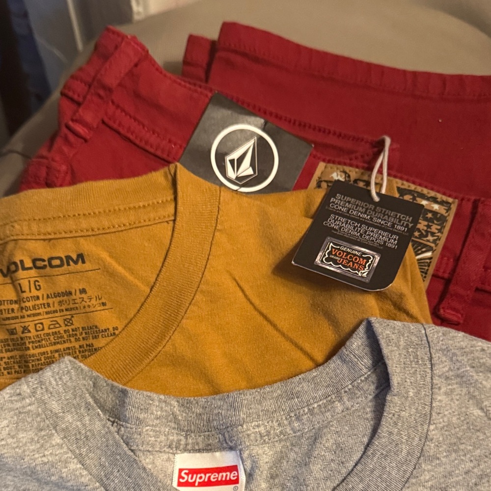 Volcom Men's Slim Straight Jeans - Red